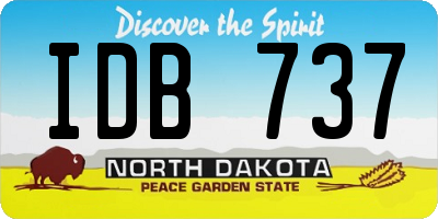 ND license plate IDB737