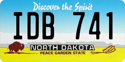 ND license plate IDB741