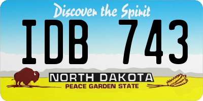 ND license plate IDB743