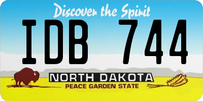 ND license plate IDB744