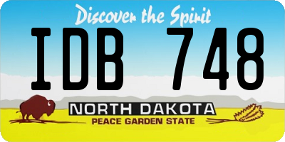 ND license plate IDB748