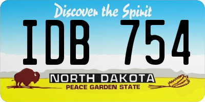 ND license plate IDB754