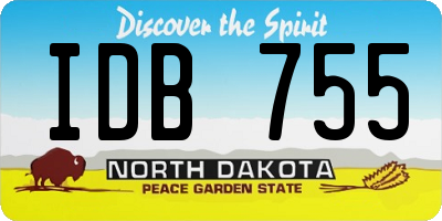 ND license plate IDB755