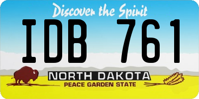 ND license plate IDB761