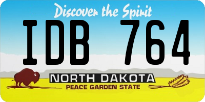 ND license plate IDB764