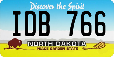 ND license plate IDB766