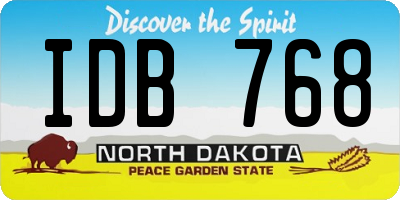 ND license plate IDB768