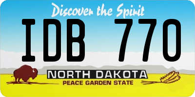 ND license plate IDB770