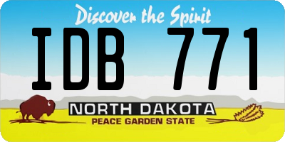 ND license plate IDB771