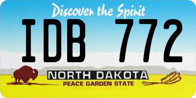 ND license plate IDB772
