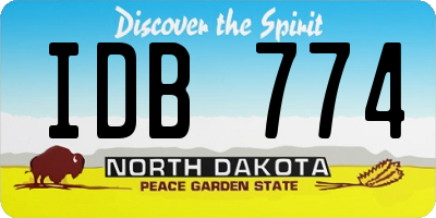 ND license plate IDB774