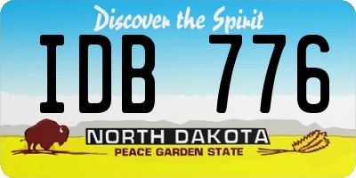 ND license plate IDB776