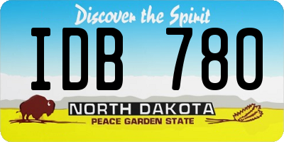 ND license plate IDB780