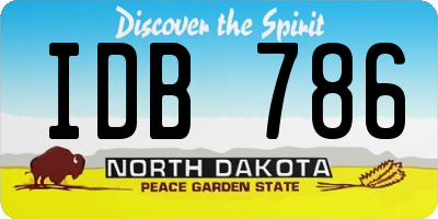 ND license plate IDB786