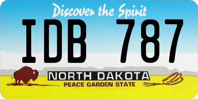 ND license plate IDB787