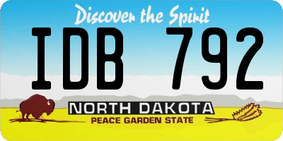 ND license plate IDB792