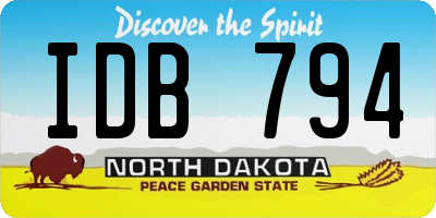 ND license plate IDB794