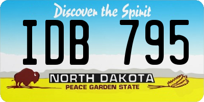ND license plate IDB795