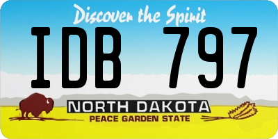 ND license plate IDB797