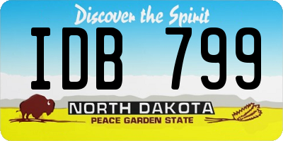 ND license plate IDB799
