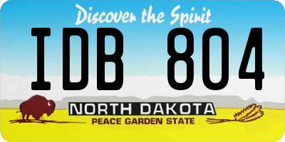 ND license plate IDB804