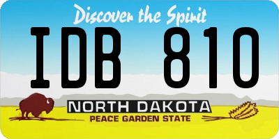 ND license plate IDB810