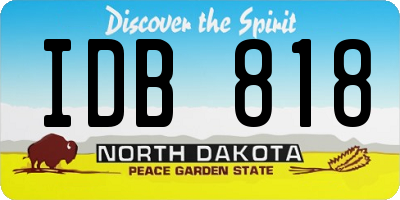 ND license plate IDB818