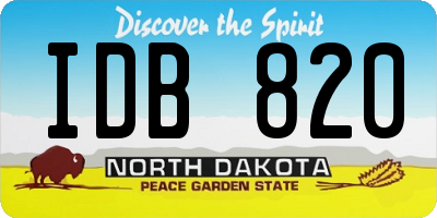 ND license plate IDB820