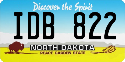 ND license plate IDB822