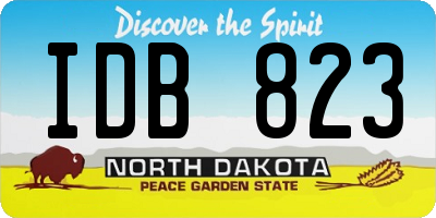 ND license plate IDB823