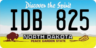 ND license plate IDB825