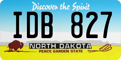 ND license plate IDB827