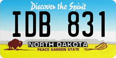 ND license plate IDB831