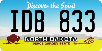 ND license plate IDB833