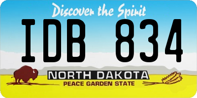 ND license plate IDB834