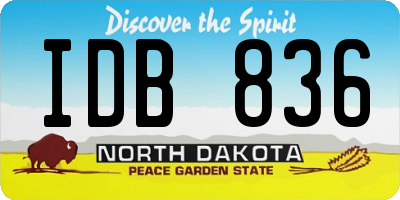 ND license plate IDB836