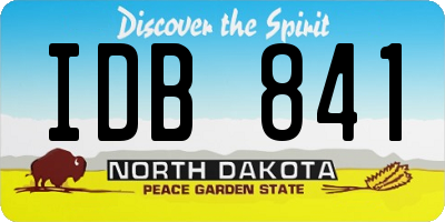 ND license plate IDB841