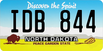 ND license plate IDB844