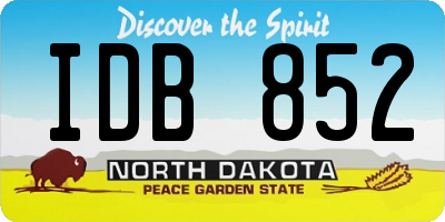 ND license plate IDB852
