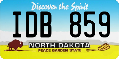 ND license plate IDB859