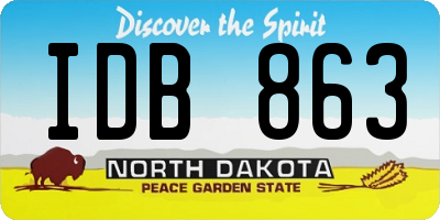ND license plate IDB863