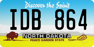 ND license plate IDB864