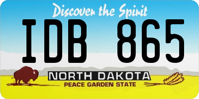 ND license plate IDB865