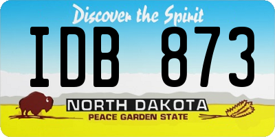 ND license plate IDB873