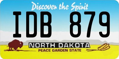 ND license plate IDB879