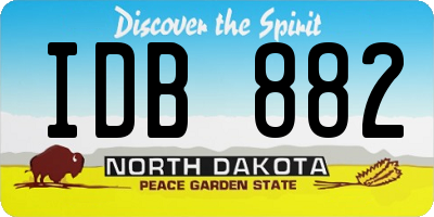 ND license plate IDB882