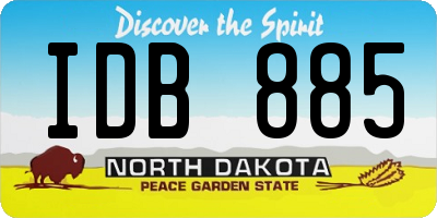 ND license plate IDB885