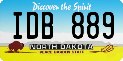 ND license plate IDB889