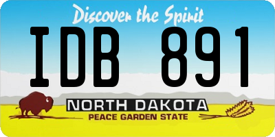 ND license plate IDB891