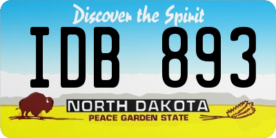 ND license plate IDB893